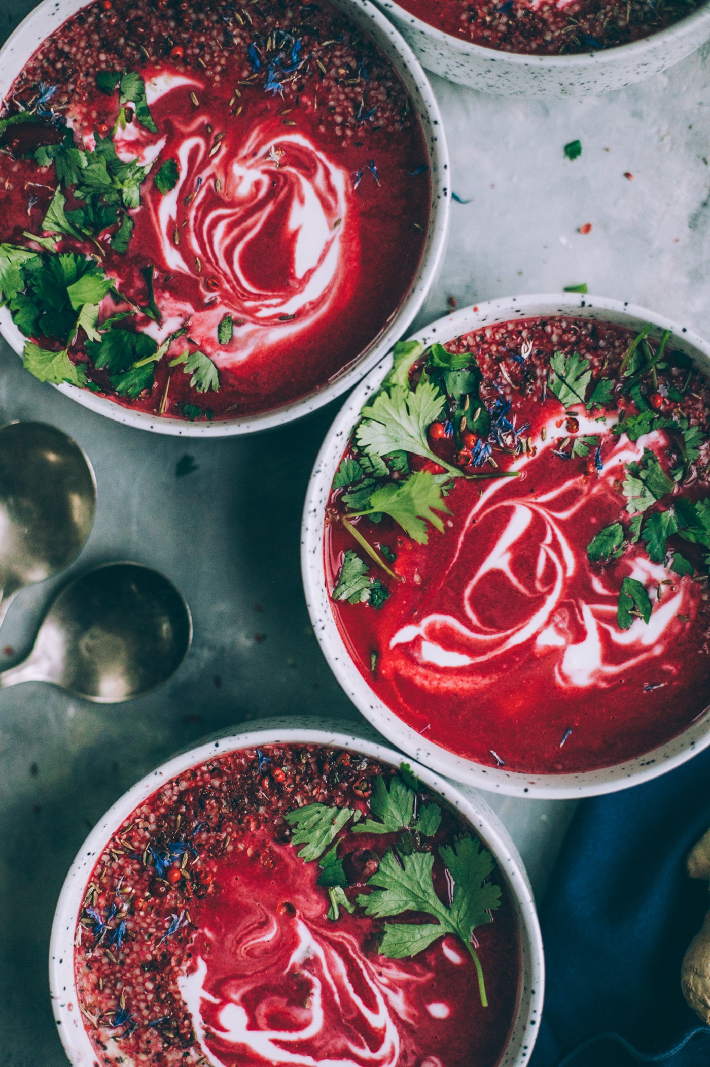 Creamy Beet Soup with Coconut, Ginger and Lime (Credit: Will Frolic For Food)