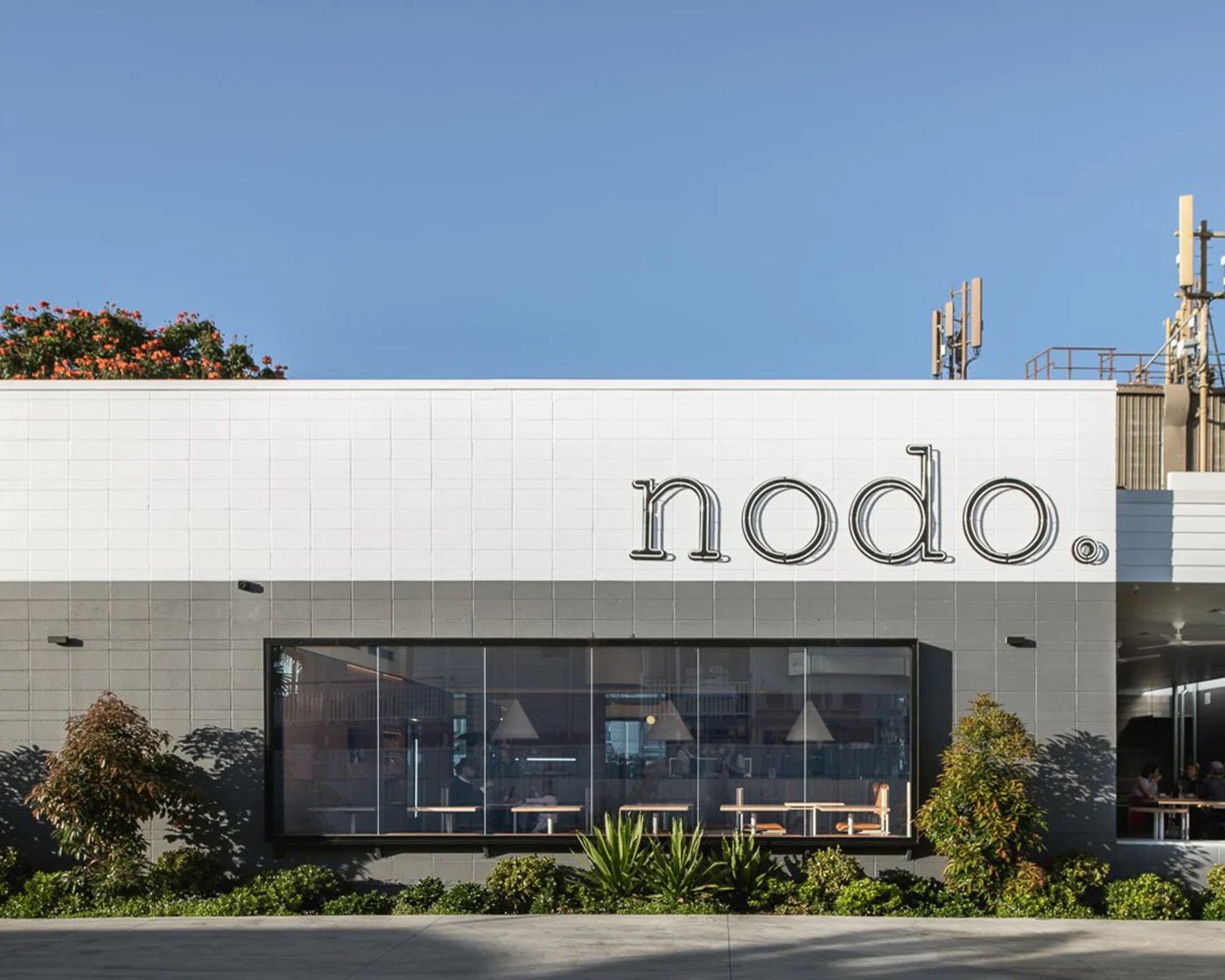 Exterior shot of the Nodo Cafe building