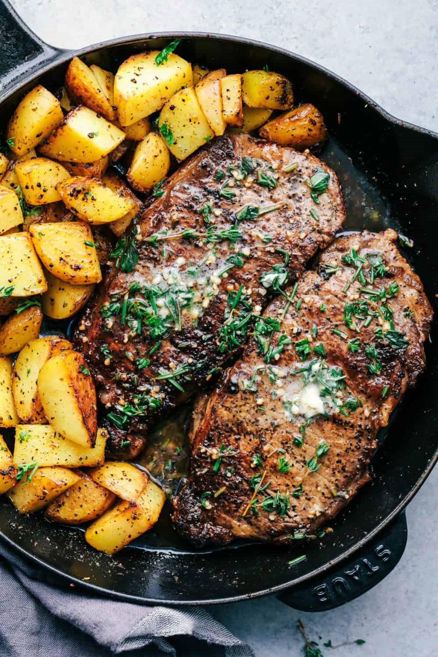 Skillet Garlic Butter Herb Steak and Potatoes, The Recipe Critic