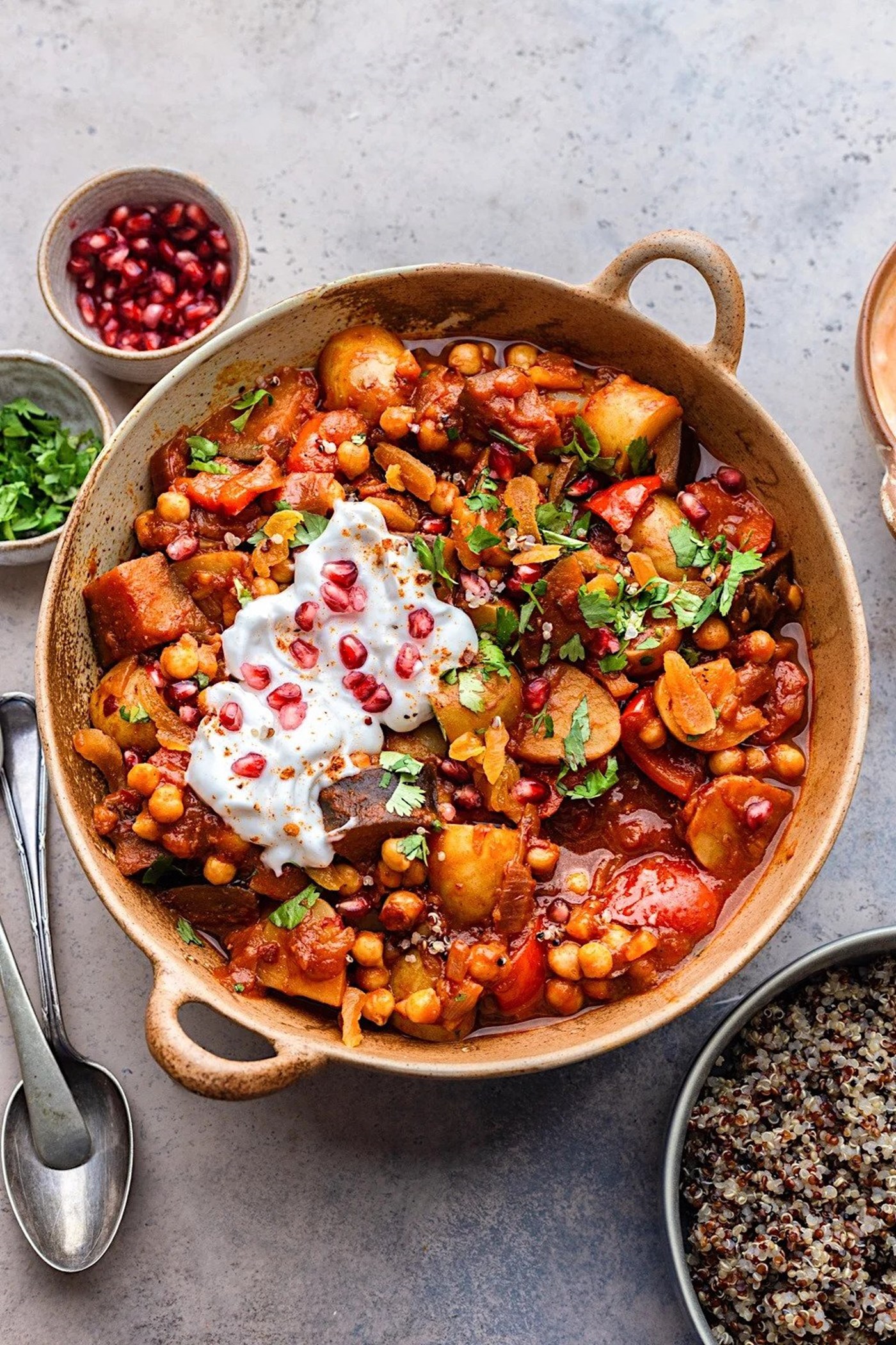 Harissa Vegetable and Chickpea Stew, Cupful of Kale