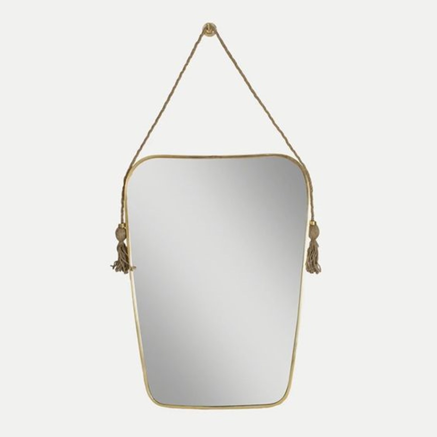 Dorna Tassel Brass Mirror, Nikau
