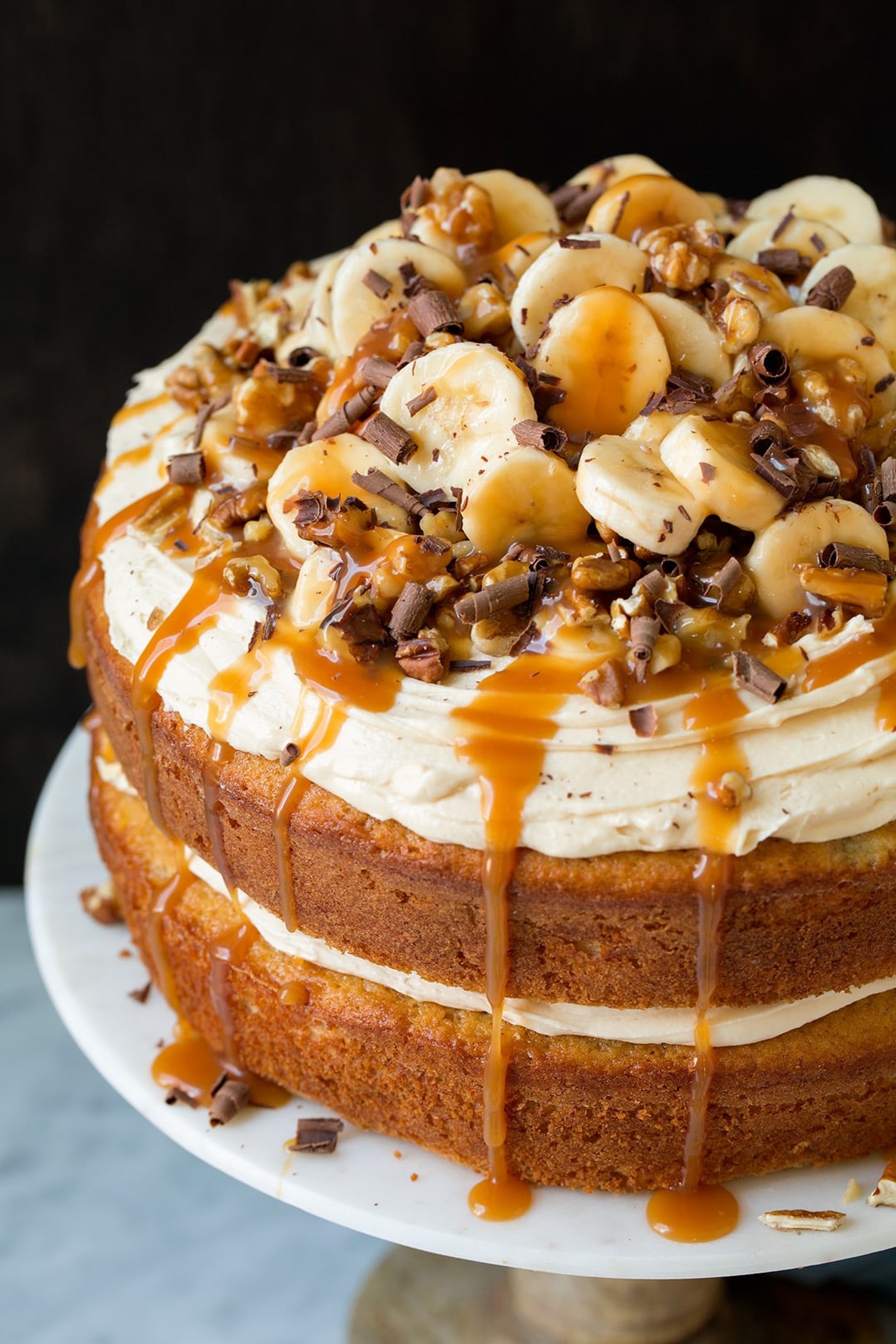 Banana Cake with Salted Caramel Icing, Cooking Classy