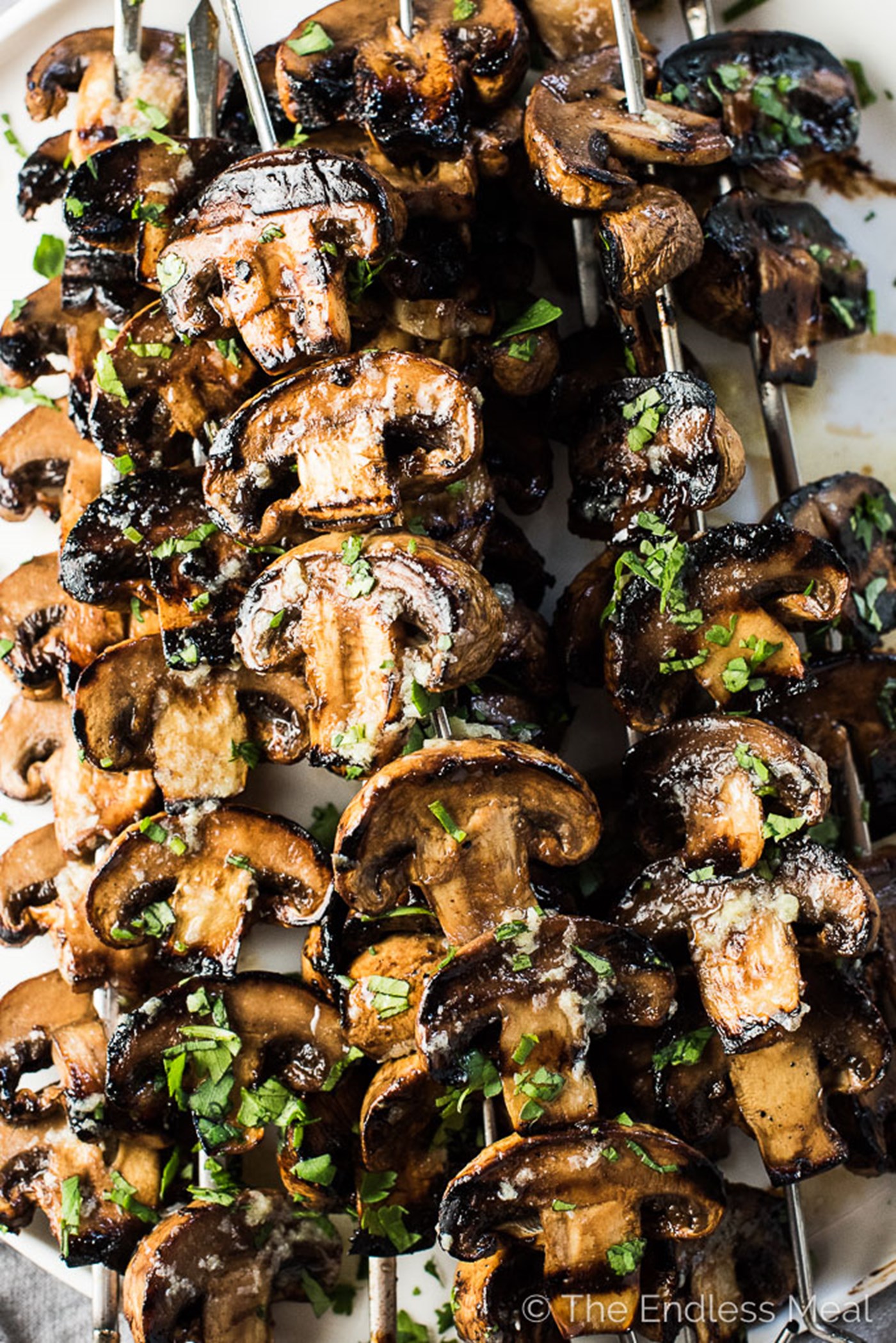 Grilled Garlic Butter Mushroom Kebabs, The Endless Meal