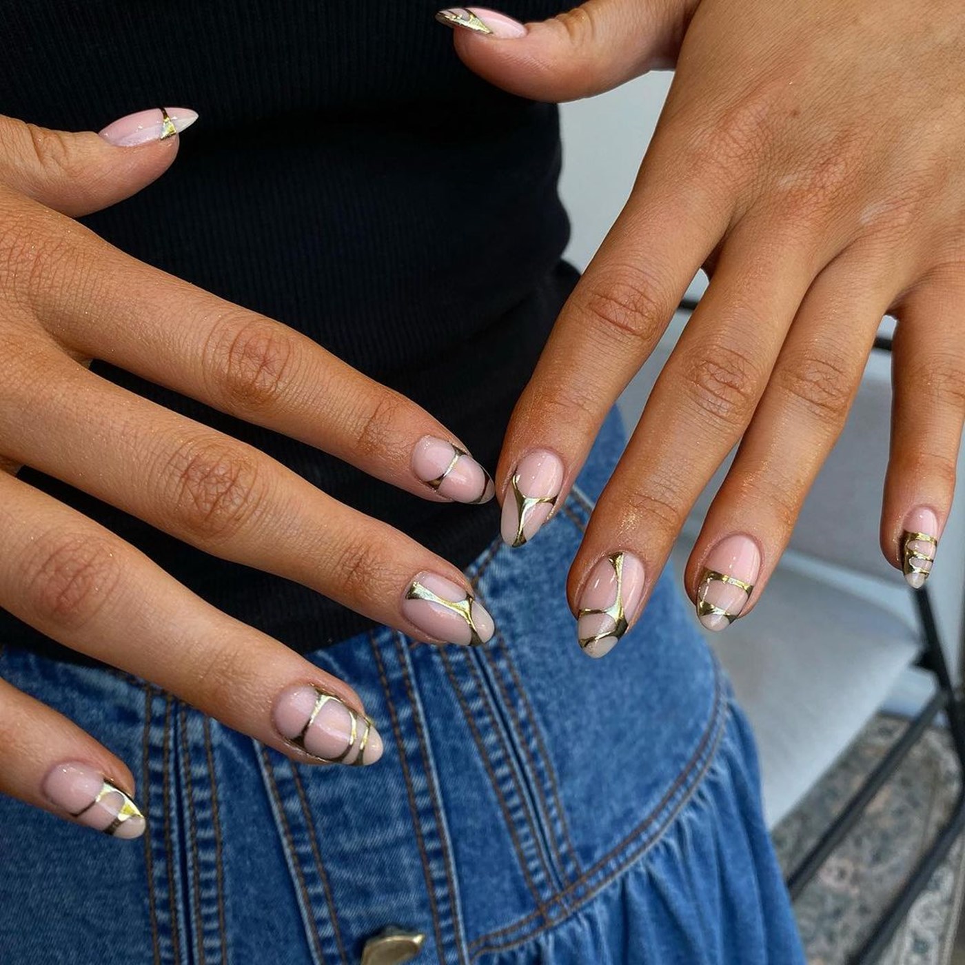 Silver Chrome Accent Nails (Image credit: Manicure Laundry)