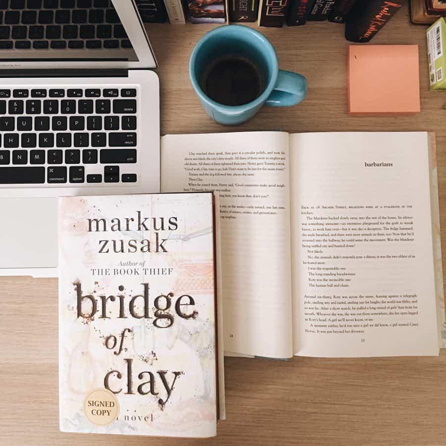 Bridge of Clay by Markus Zusak (Image Credit: @simoneandherbooks) 