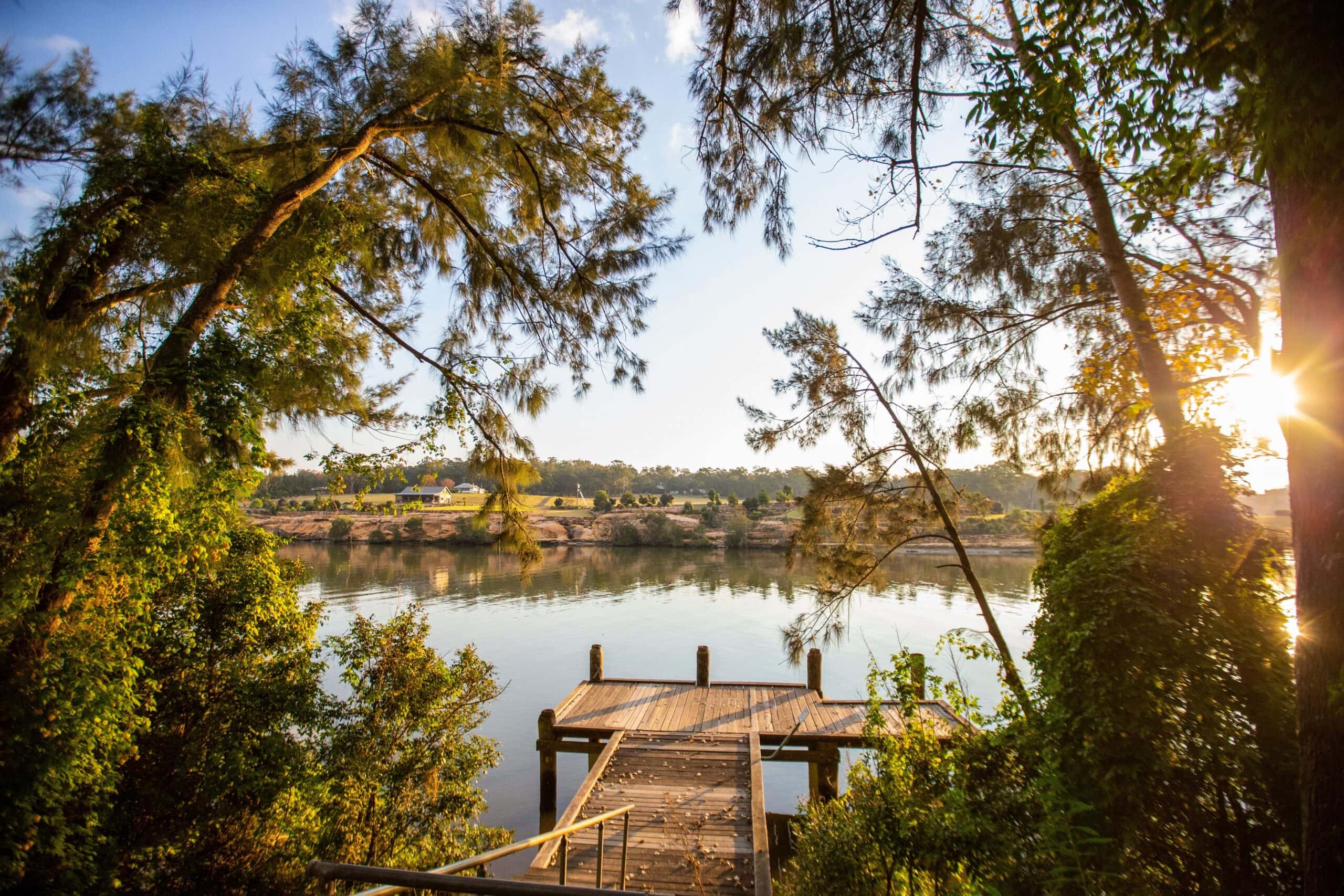 Scenic views of the Hawkesbury River from Cattai Wharf, Cattai National Park. (Image Credit: Destination NSW)