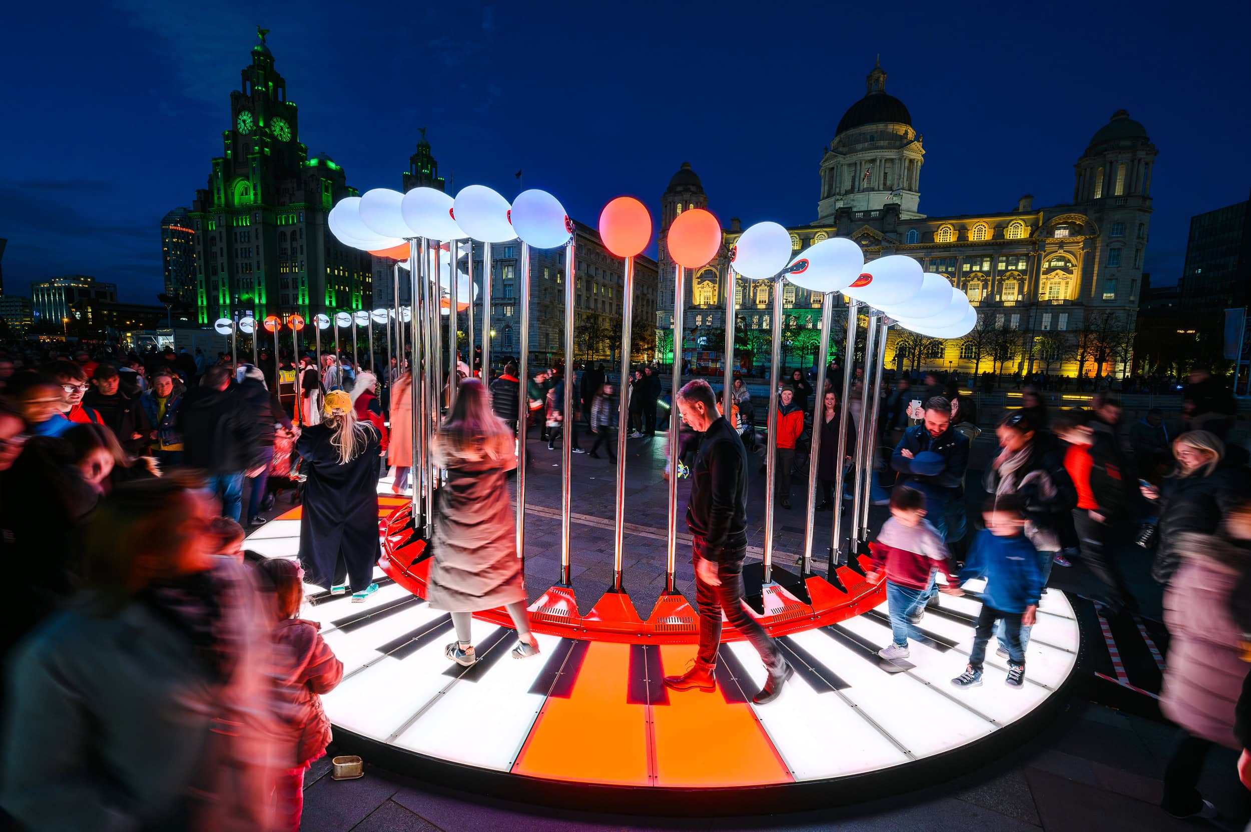 Piano Walk, Amigo and Amigo at River of Light in Liverpool.