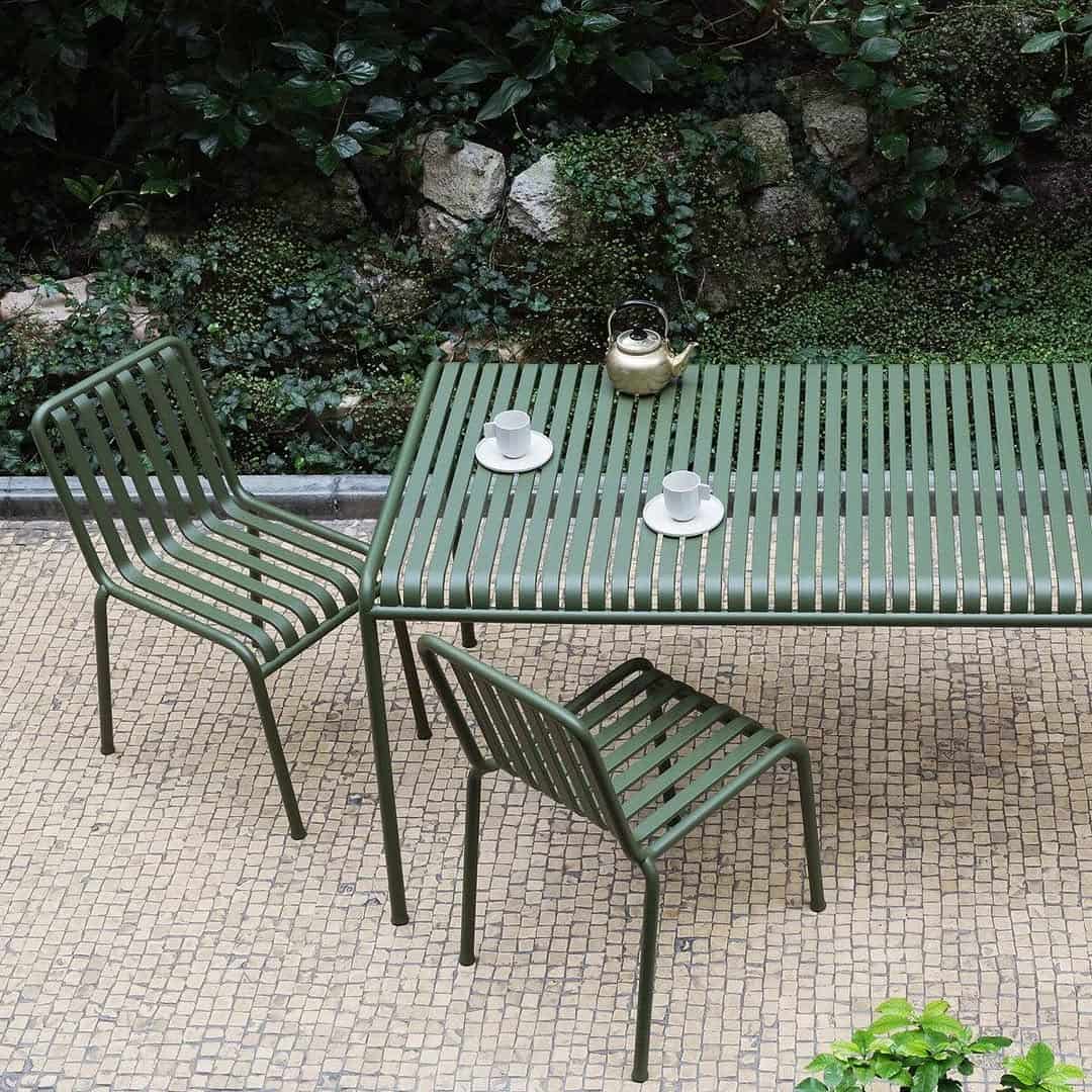 green table and chairs outdoor setting from twopairs adelaide