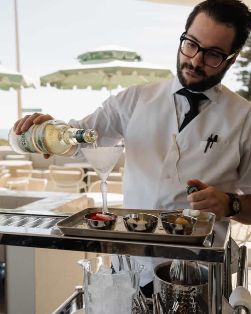 The martini trolley at Gibney in Cottesloe.