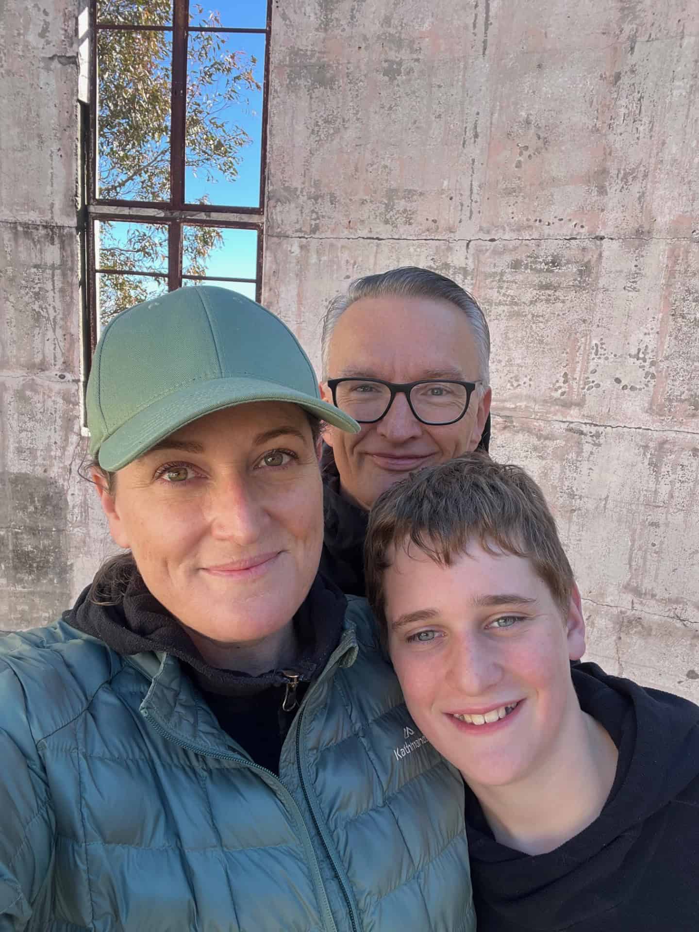 Lauren with her partner and her 12-year-old son Joshie. Image: Supplied.