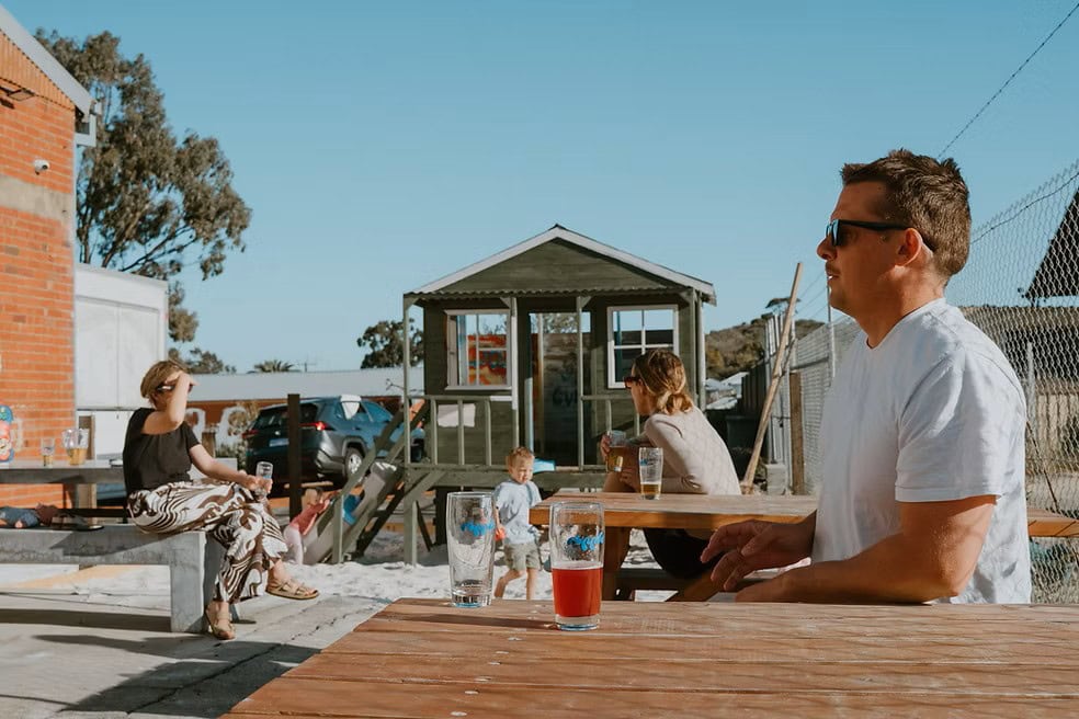A family at Ripple Brewing in Beaconsfield