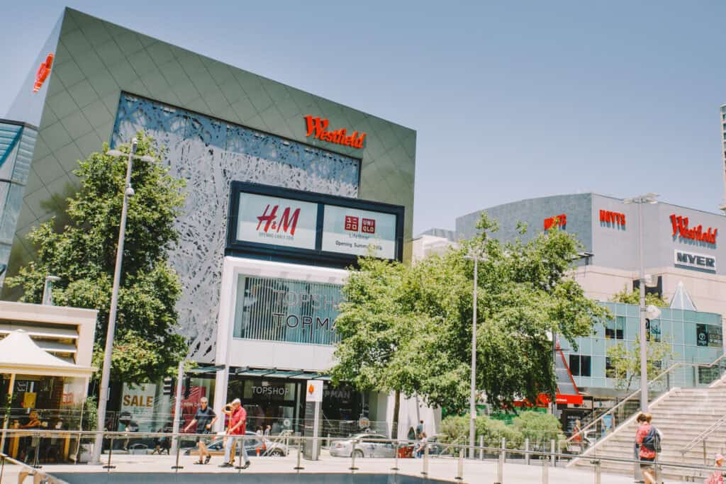 Large retail buildings in Chatswood.