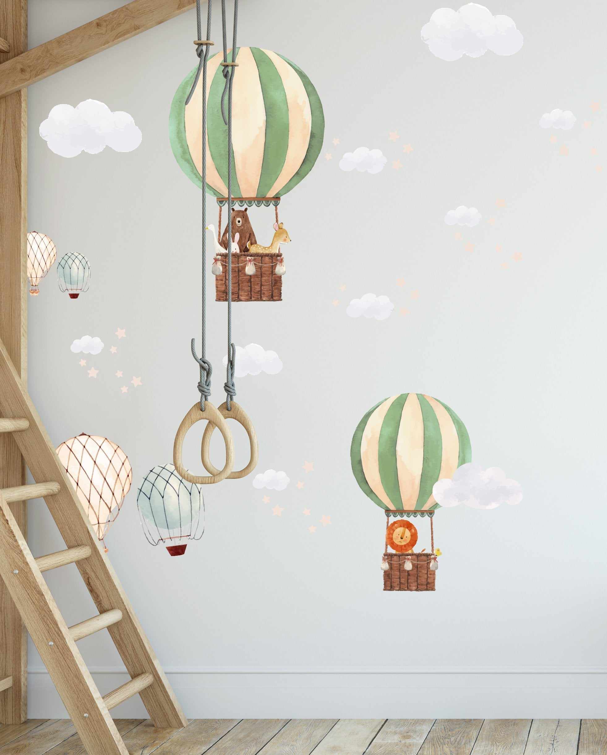 Skyfari Hot Air Balloons Decal Set, Olive Et Oriel