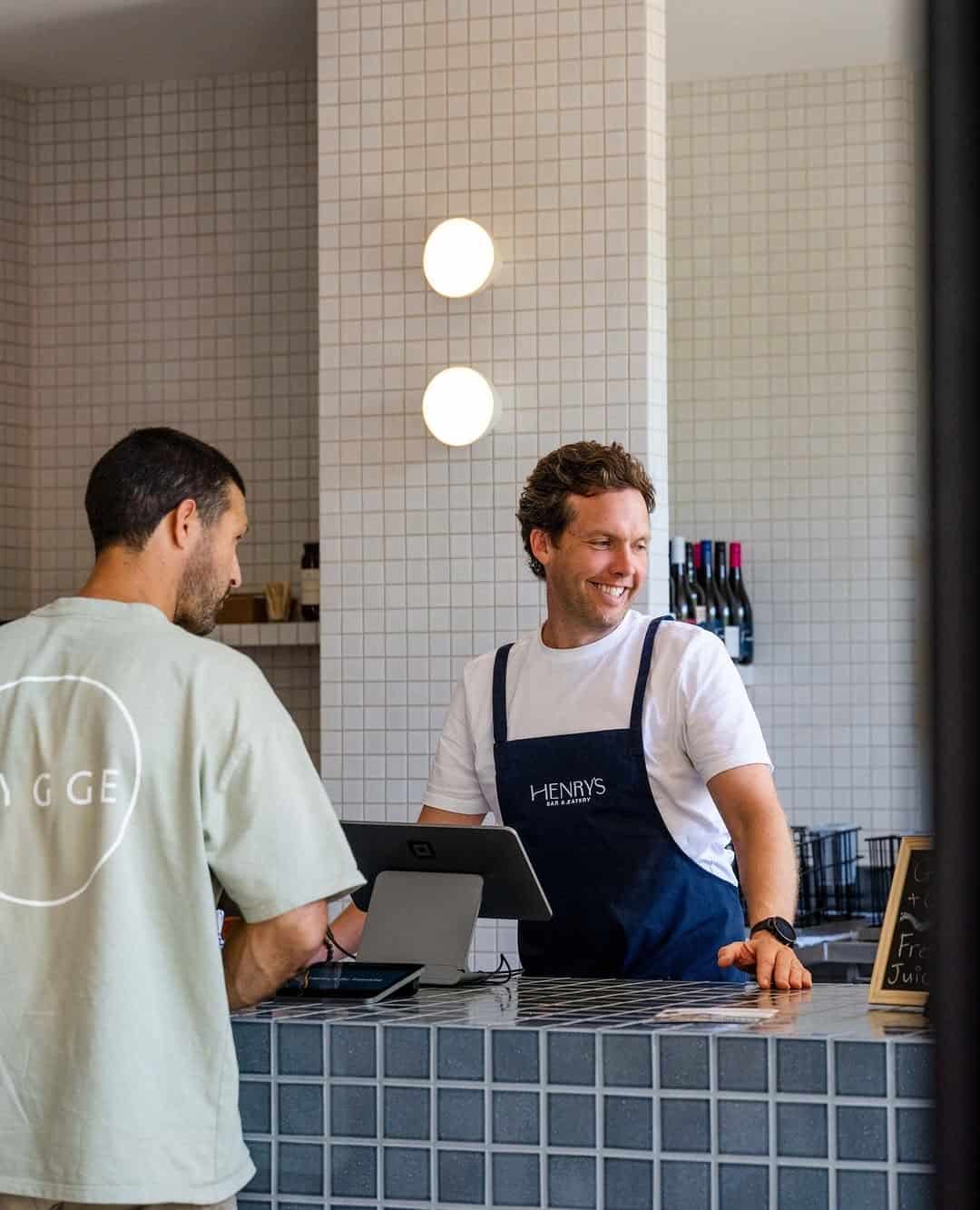 waiter and customer at henrys by frankie lie adelaide