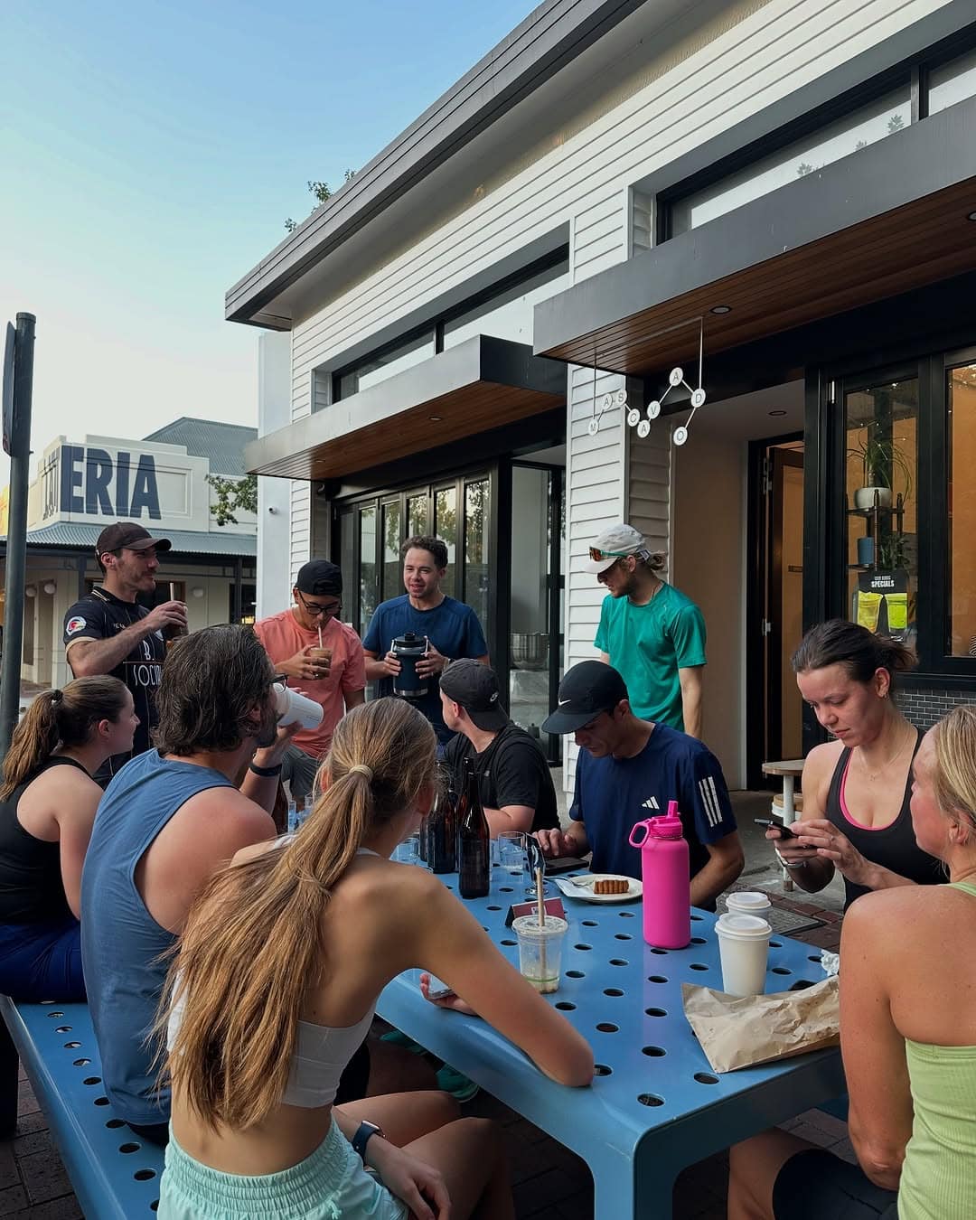 stride run club adelaide gathering for coffee after run