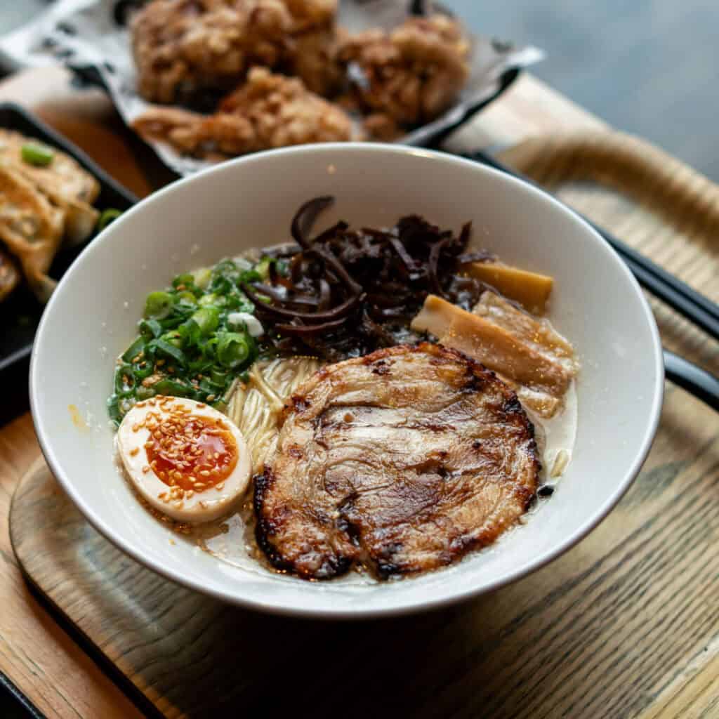 A bowl or tonkatsu ramen from rara ramen in redfern