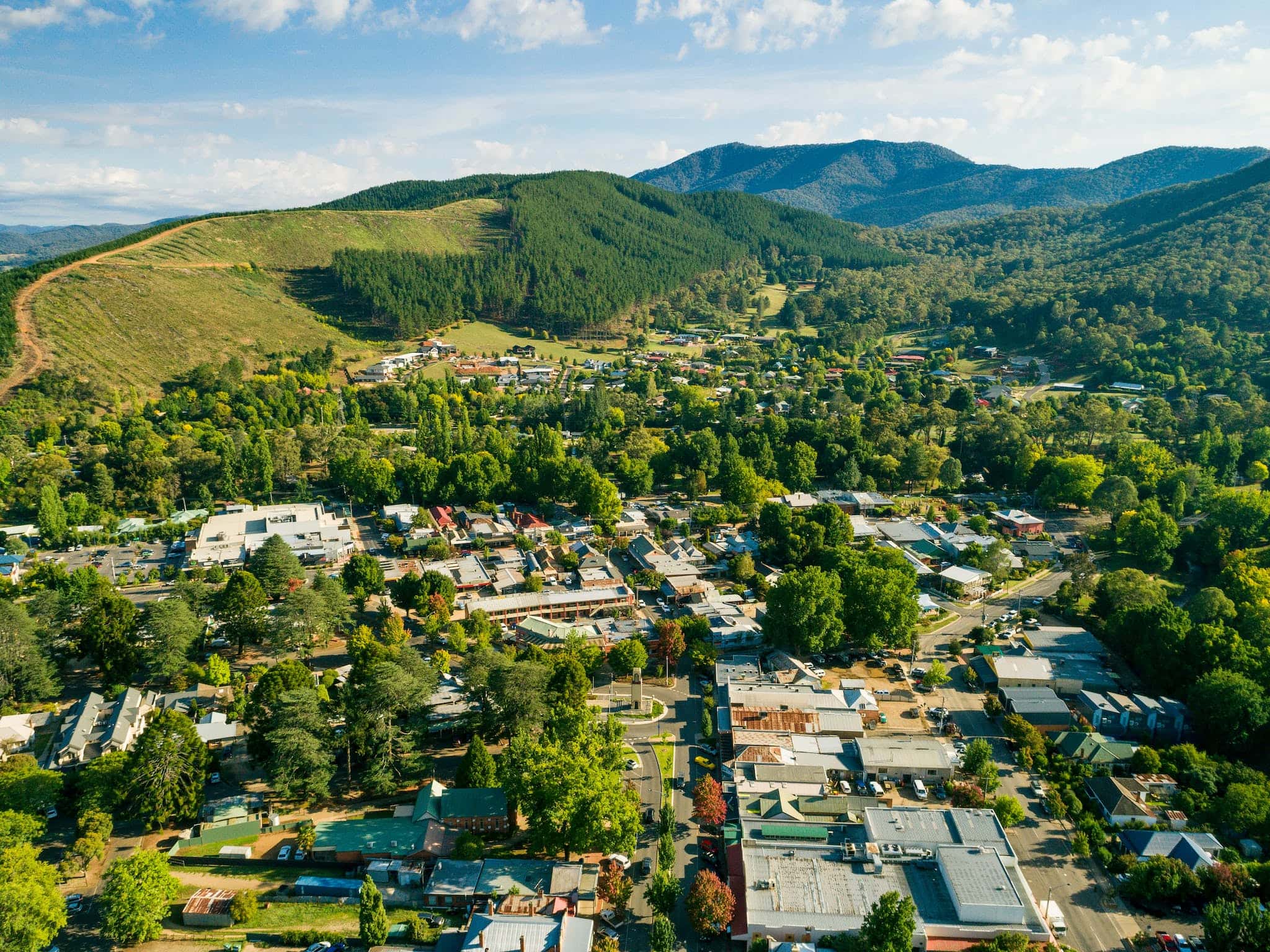 bright birds eye view beautiful victorian town