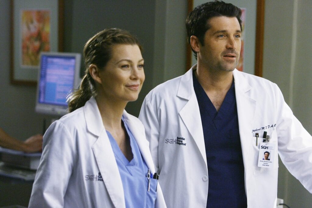 Ellen Pompeo and Patrick Dempsey in Grey's Anatomy