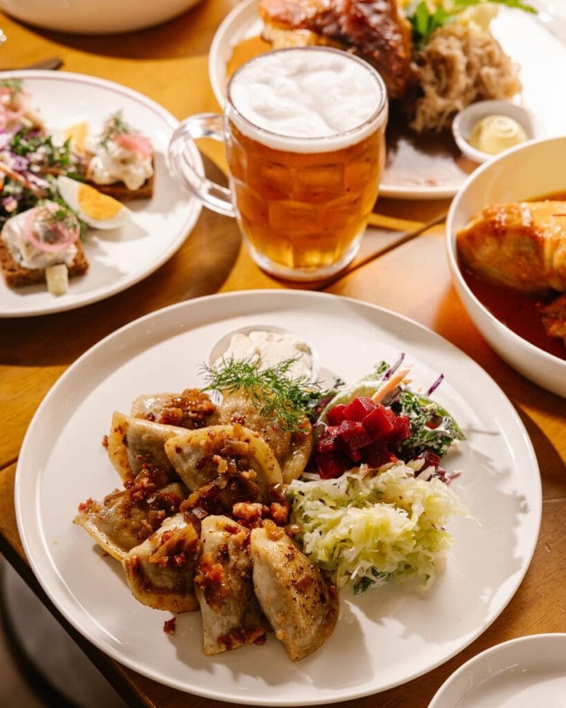 A plate of pierogi from The Polish Club