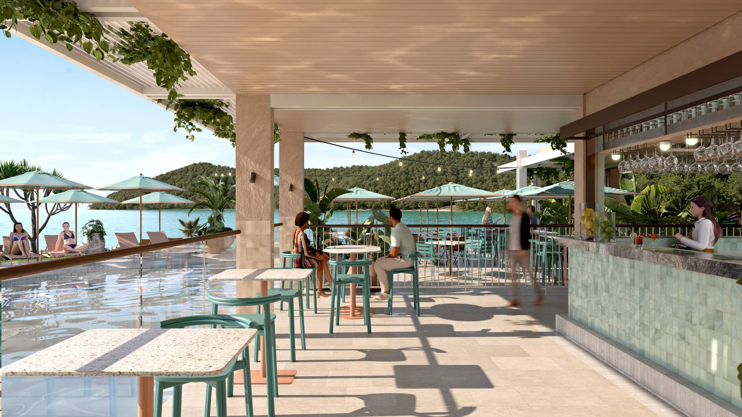 The Sundays Hamilton Island pool bar render