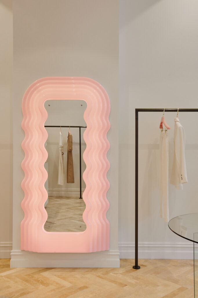 Mirror and clothing rack at Hansen & Gretel 