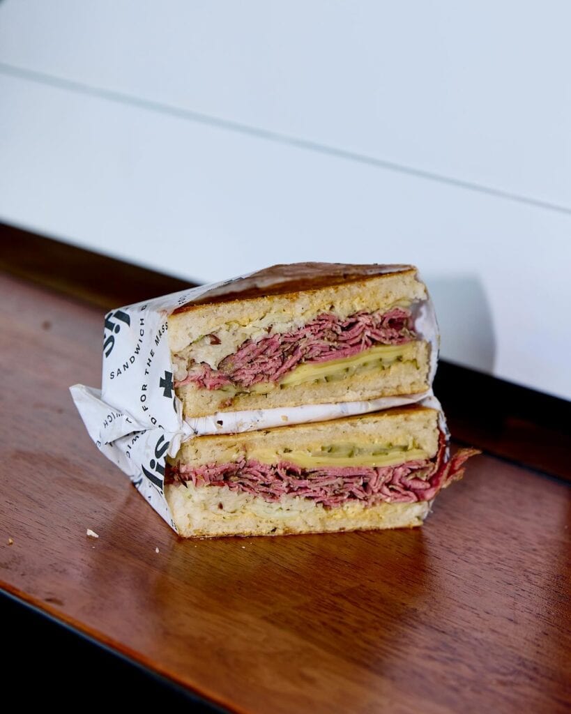 st j's deli hobart reuben sandwich