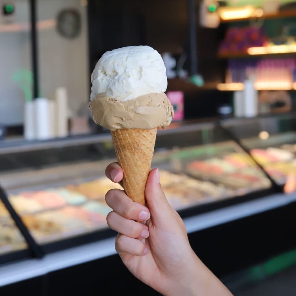 double scoops at augustus gelatery