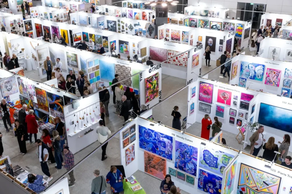 An aerial view of the stalls at The Other Art Fair