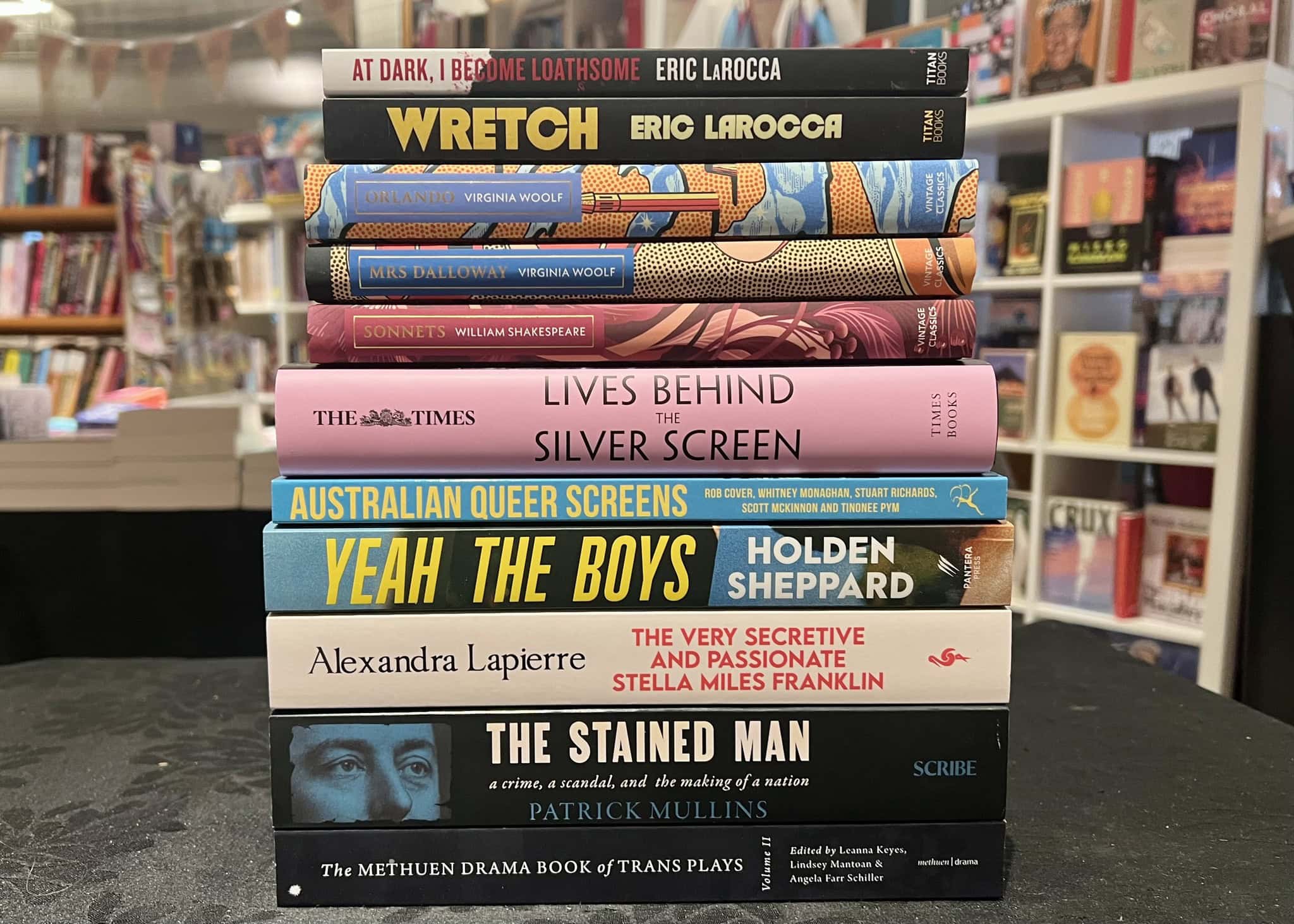 Selection of books at Hares & Hyenas