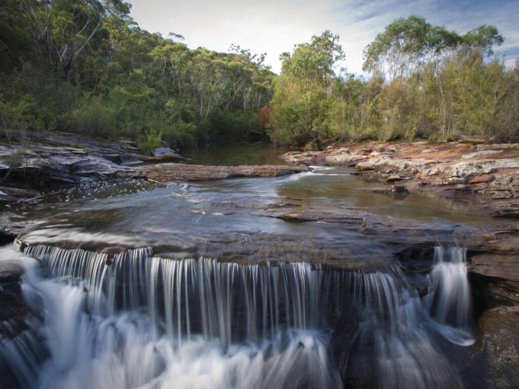 A long exposure shot of the falls at kingfisher pool