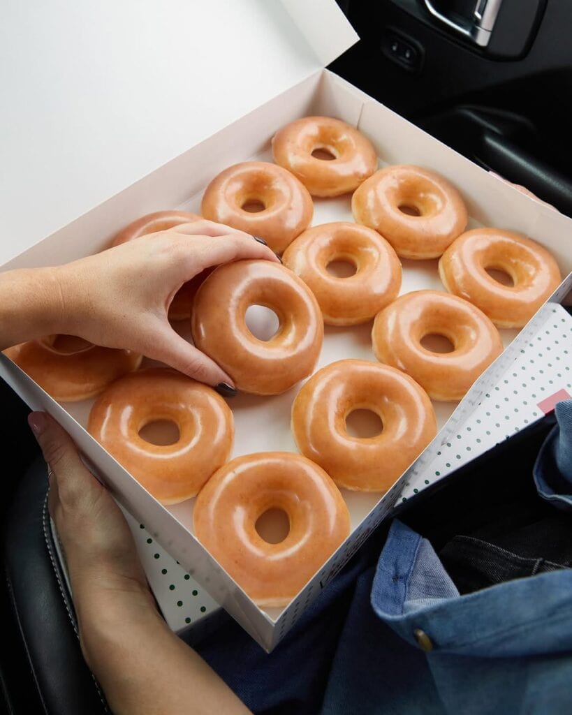 Dozen of Original Glazed donuts from Krispy Kreme