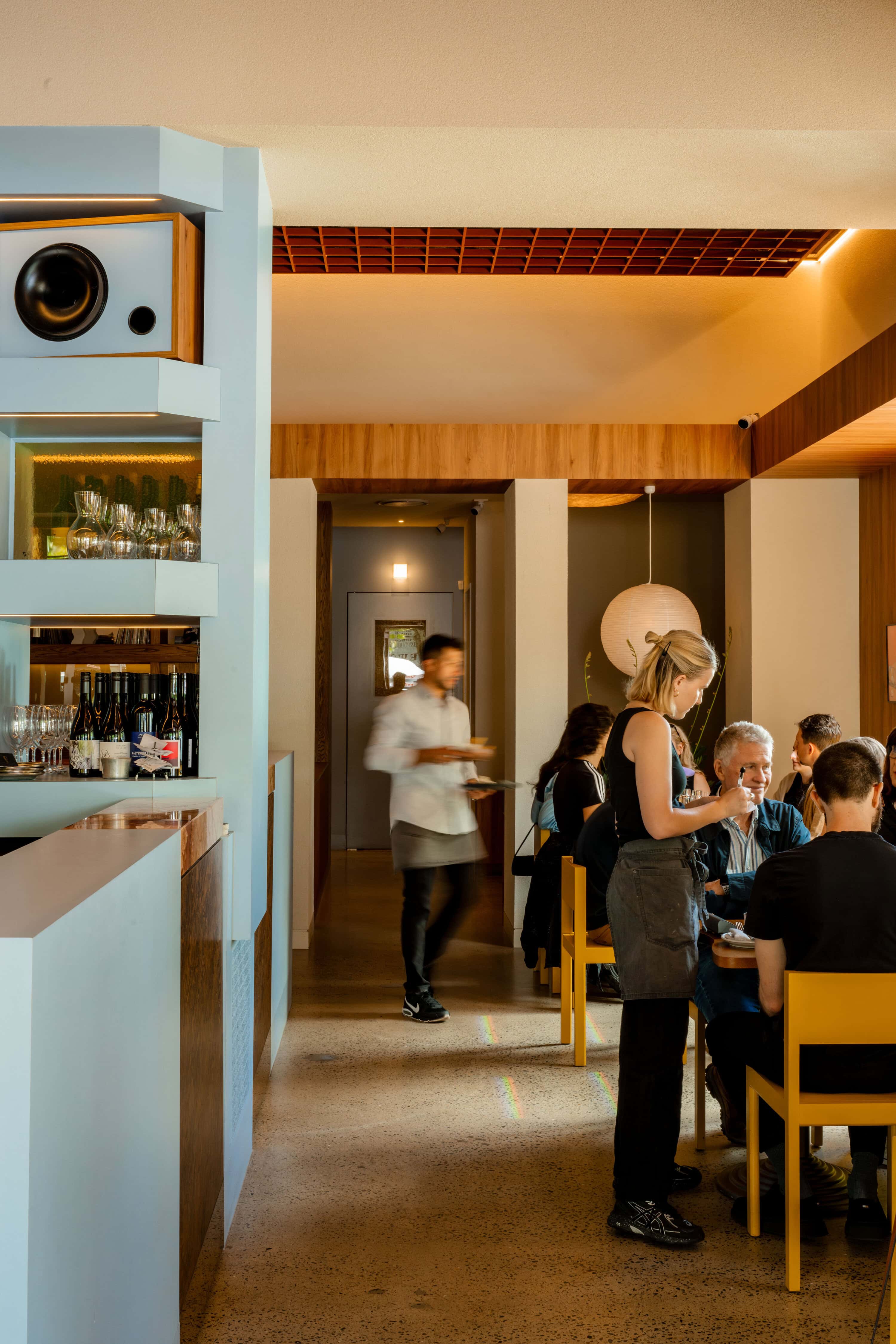 Bar and tables at Latteria Bar in Adelaide.