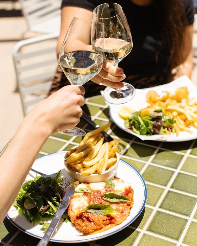 Wine and food at The Claremont Hotel