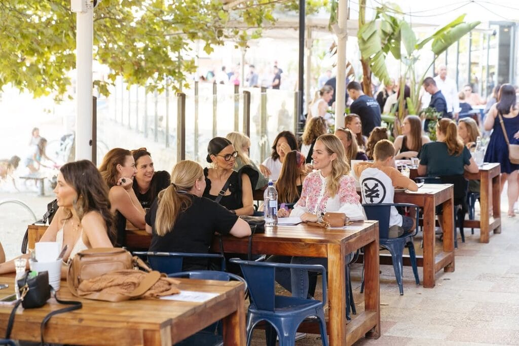 People dining outside The Royal