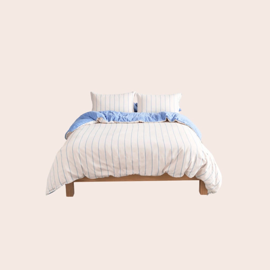 Hommey Quilt Cover in Cloud & Capri Hommey Quilt Cover in Cloud & Capri