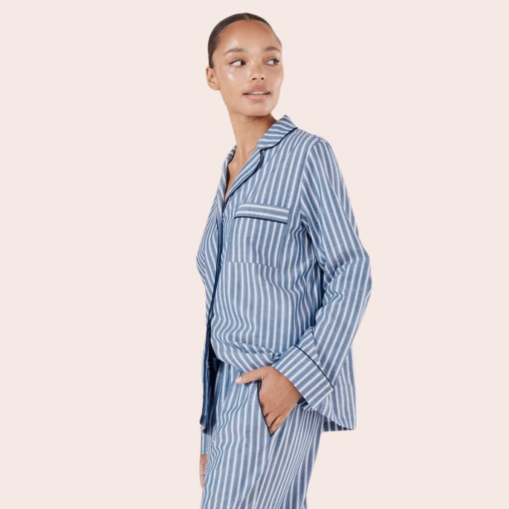 Gingerlilly Octavia Cotton Stripe PJ Set Gingerlilly Octavia Cotton Stripe PJ Set