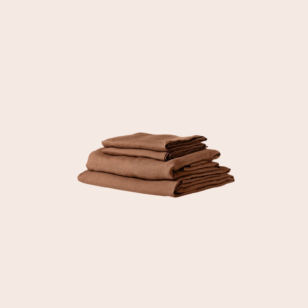I Love Linen French Flax Linen Sheet Set in Hazelnut I Love Linen French Flax Linen Sheet Set in Hazelnut