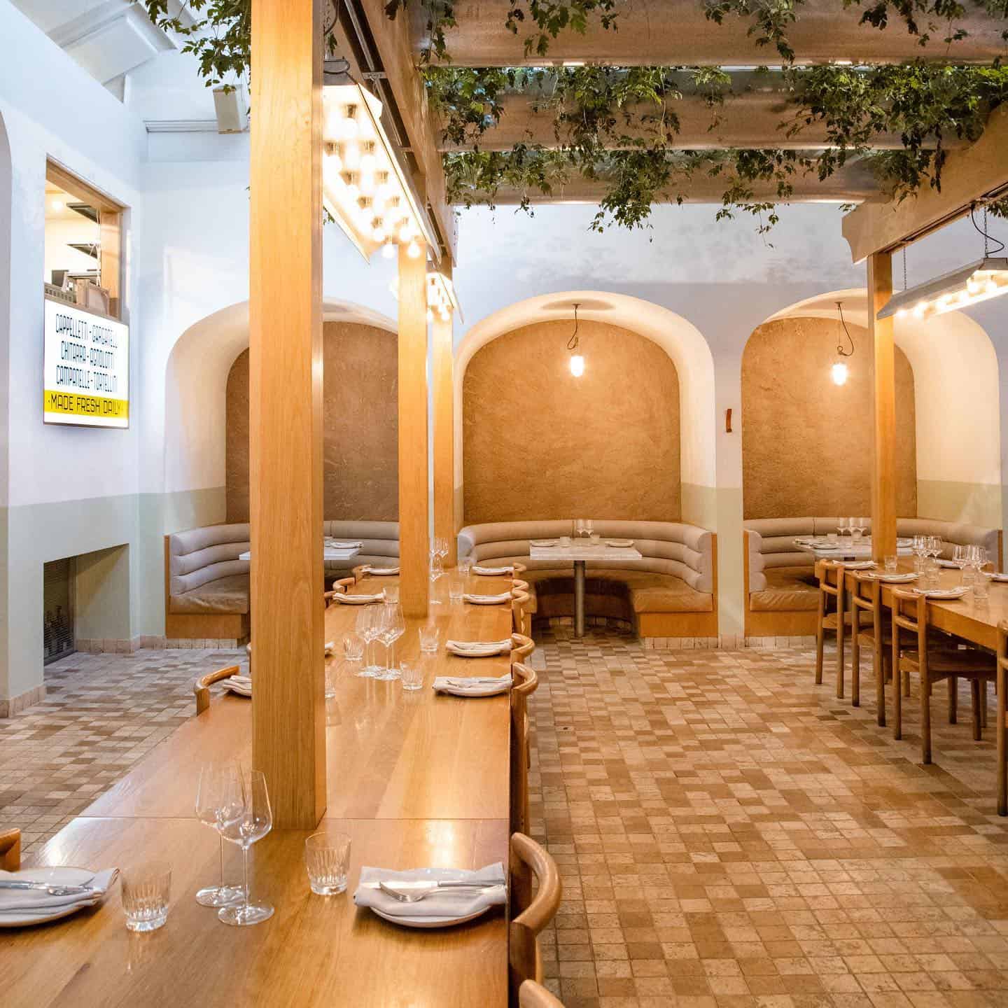 Interiors at Osteria Oggi in Adelaide.