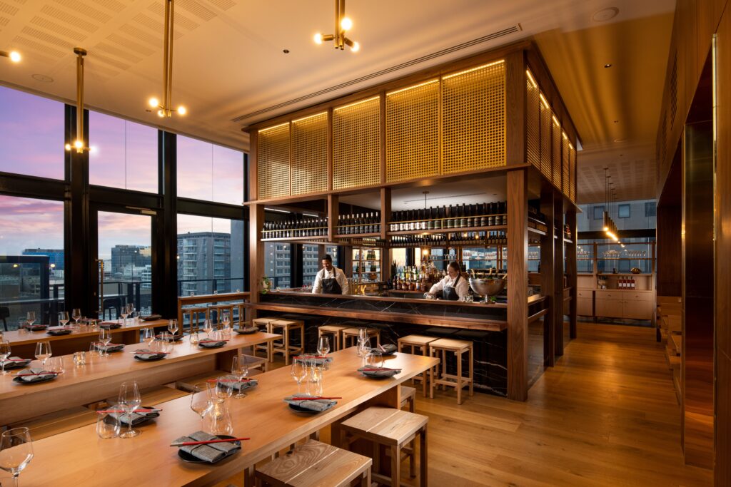 Dining area at Koomo in Adelaide.