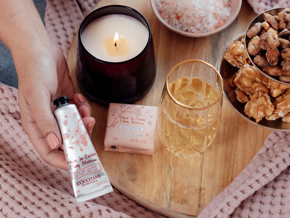 The Hamper Emporium L'Occitane Rejuvenate with Chandon Rosé Pamper Hamper The Hamper Emporium L'Occitane Rejuvenate with Chandon Rosé Pamper Hamper