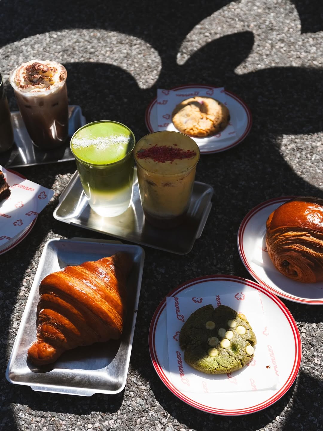 Table of food and drinks at Corner 33 Cafe South Perth