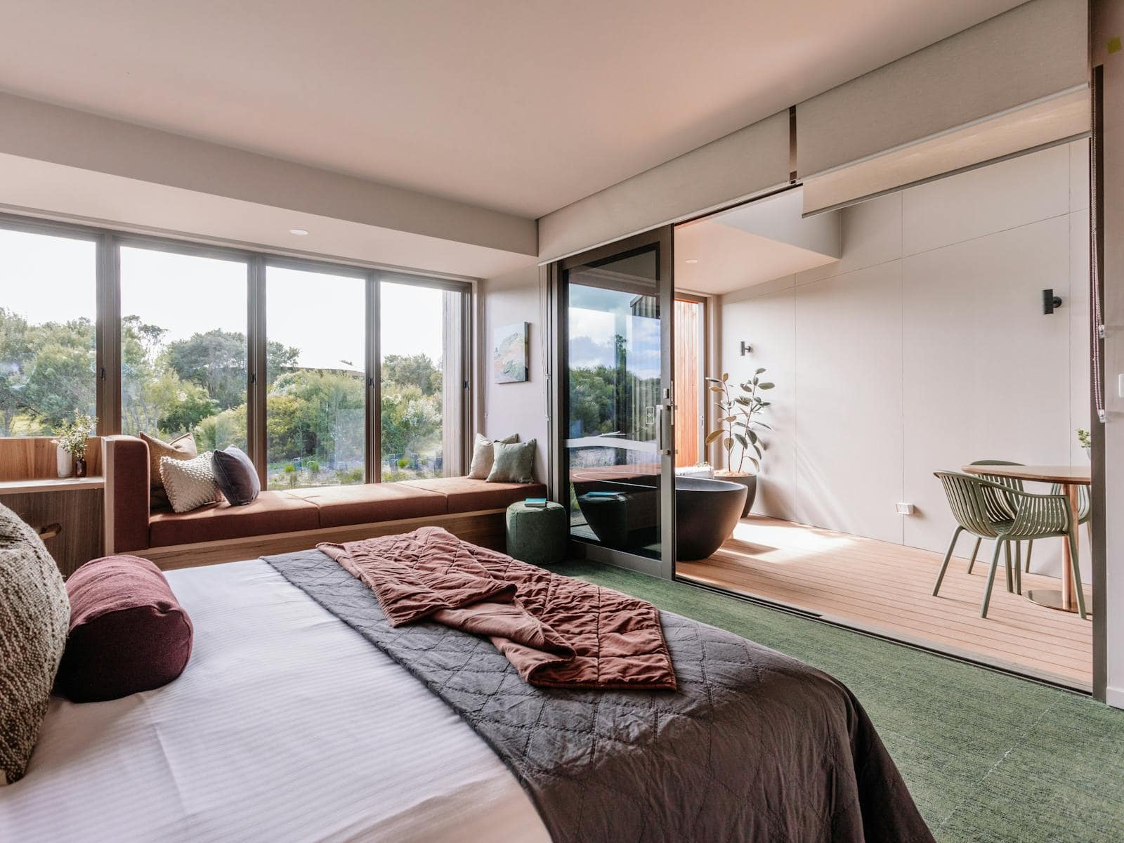 Peninsula Hot Springs Eco Lodge in Fingal with private mineral bathing and pregnancy spa treatments for a Mornington Peninsula babymoon.