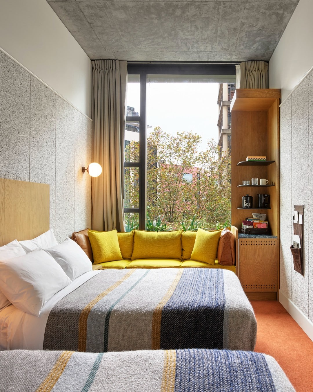 A double room featuring a window at Ace Hotel in Sydney.