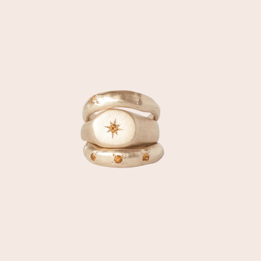 Argent Silversmith Round Birthstone Signet Gold Argent Silversmith Round Birthstone Signet Gold