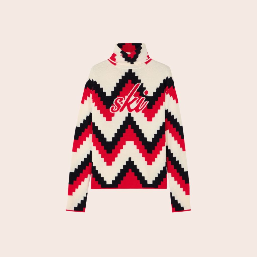 Perfect Moment Intarsia Merino Wool Turtleneck Sweater