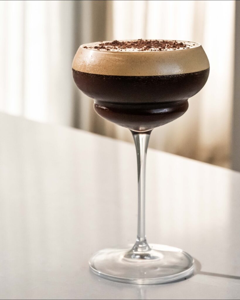 An espresso martini made with Prohibition Liquor Co. Bootleg Coffee Liqueur.