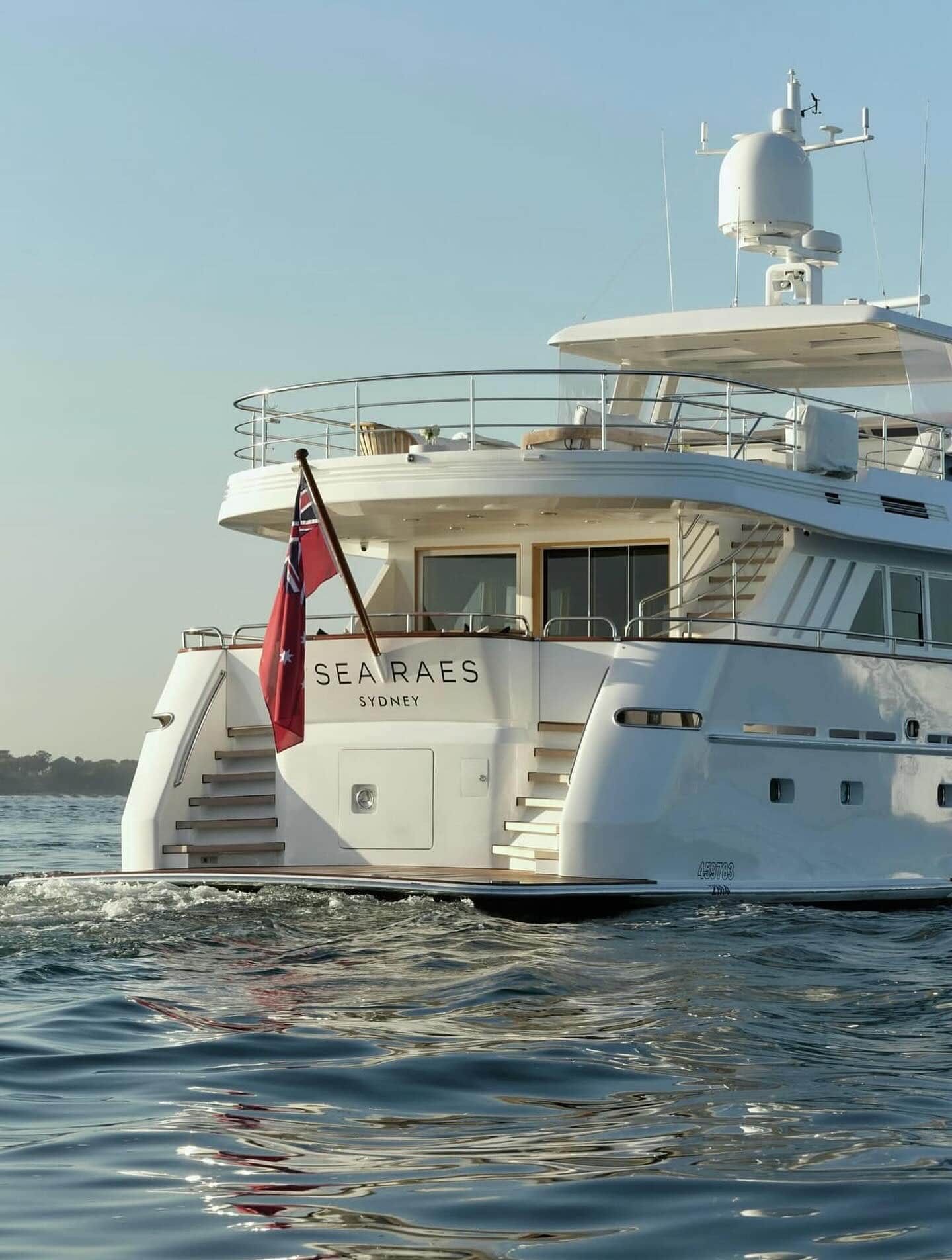 Sea Raes luxury superyacht by Raes on Wategos, styled as a Mediterranean floating villa.