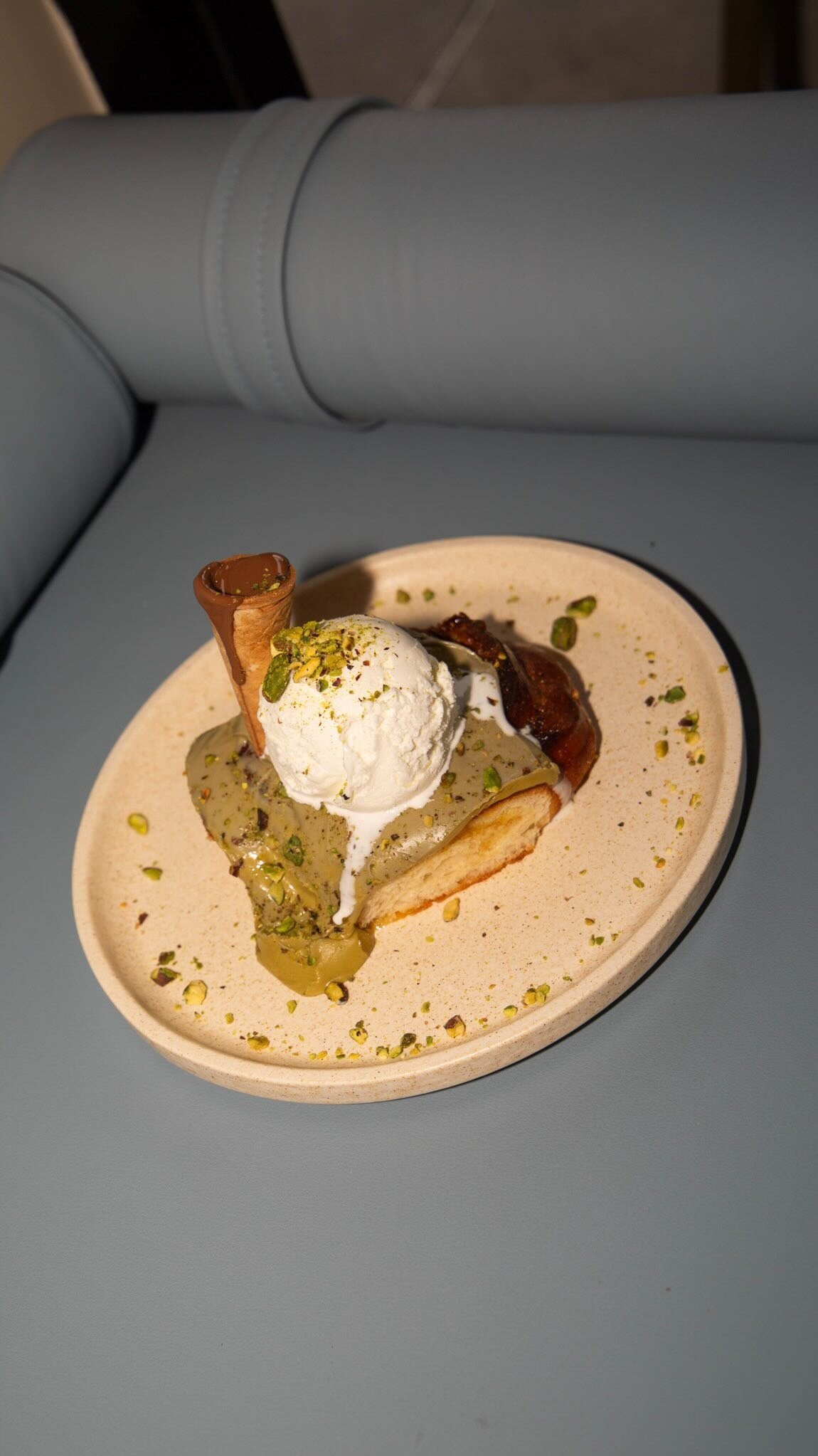 The Pistachio Cinnabon dessert at St Louis Prospect, Adelaide, South Australia.