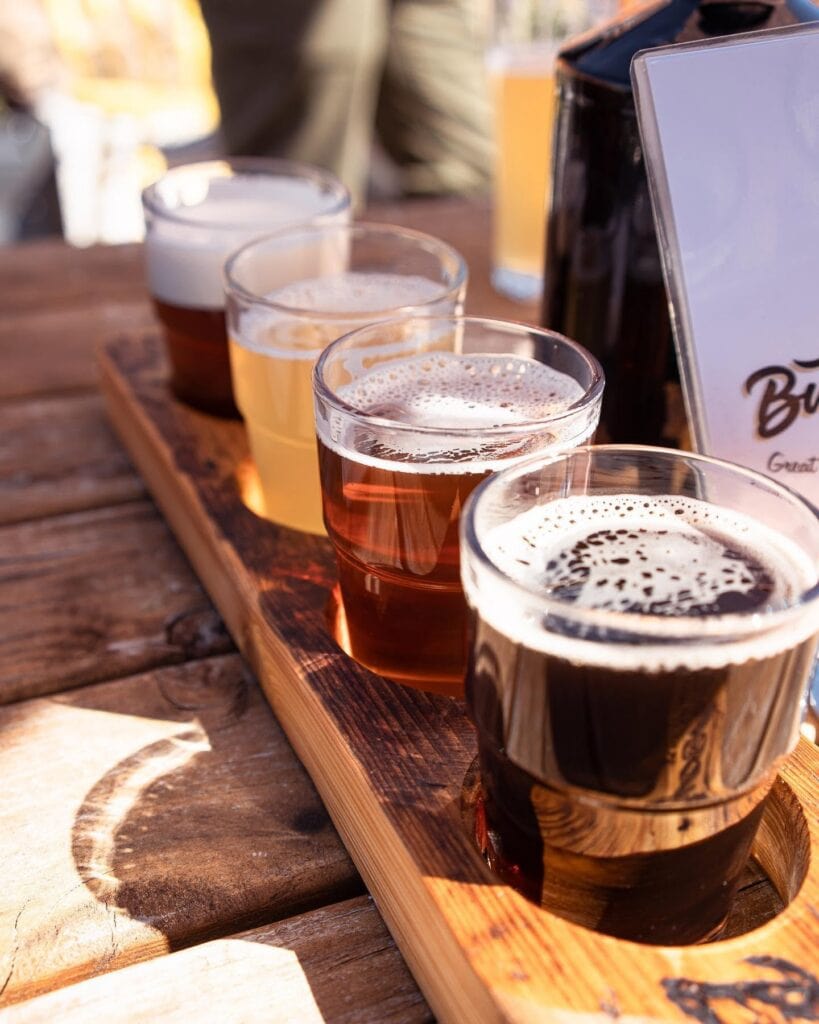 bush inn brewhouse a tray of beers deloraine 