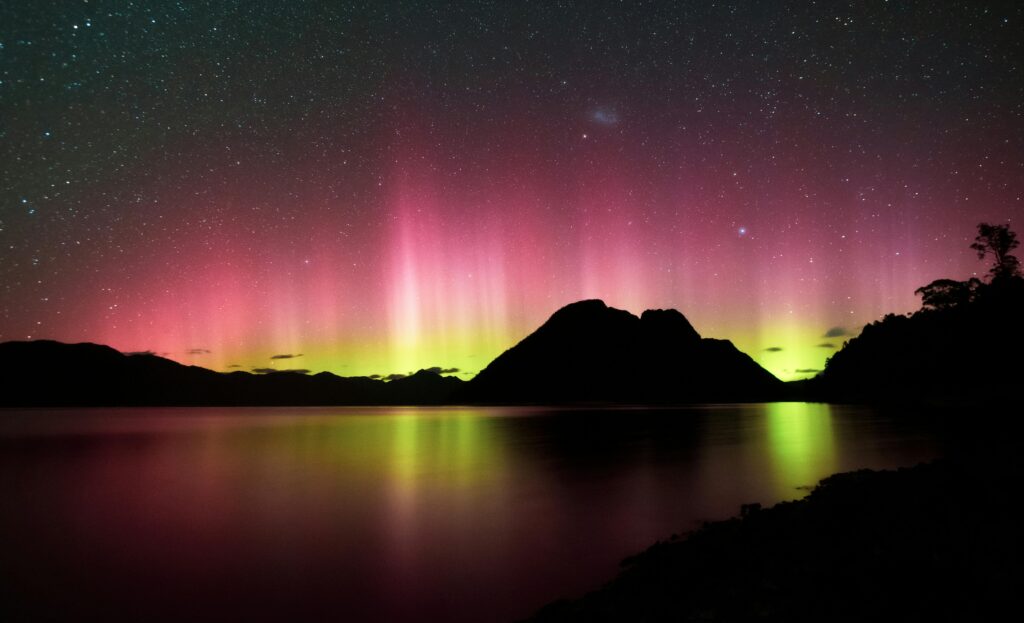 The Southern Lights over Tasmania. (Image Credit: Pexels/Tristan Pokornyi)